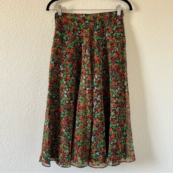 Anthony Muto Women’s VTG Midi Skirt Measures 26” waist Dixie Floral Print Modest - Picture 6 of 13